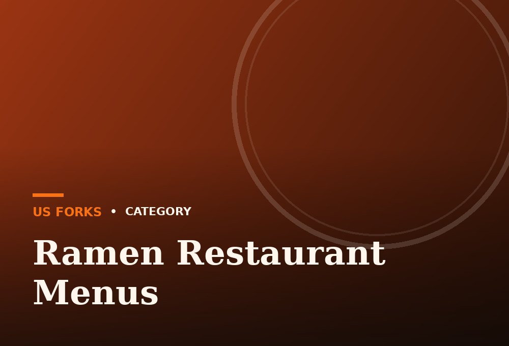 Ramen Restaurant Menus
