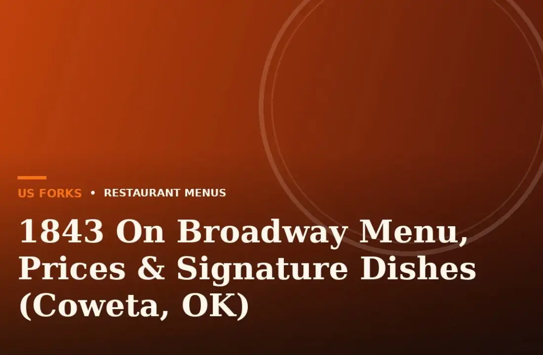 1843 On Broadway Menu With Prices