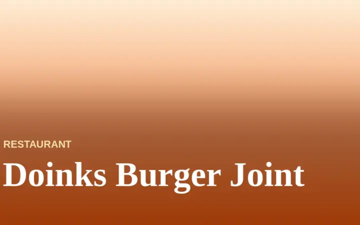Doinks Burger Joint Menu With Prices