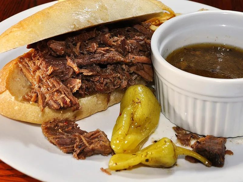 Italian beef sandwich with au jus