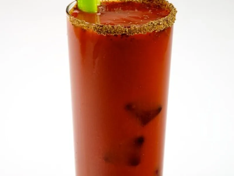 Bloody Mary cocktail with celery