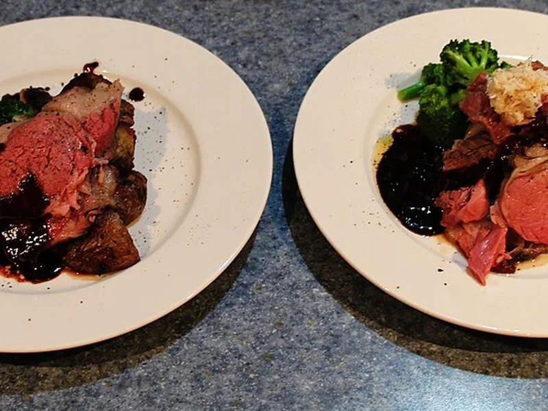 Prime rib dinner plate