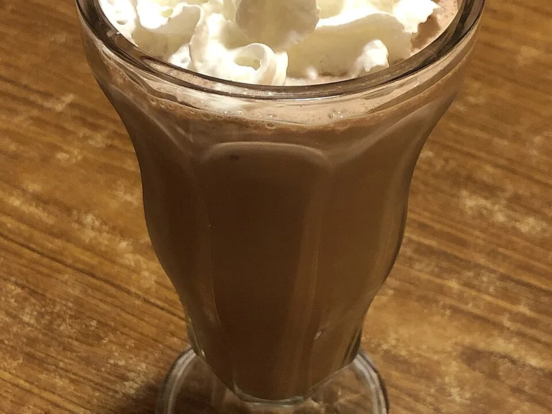 Chocolate specialty milkshake with whipped cream