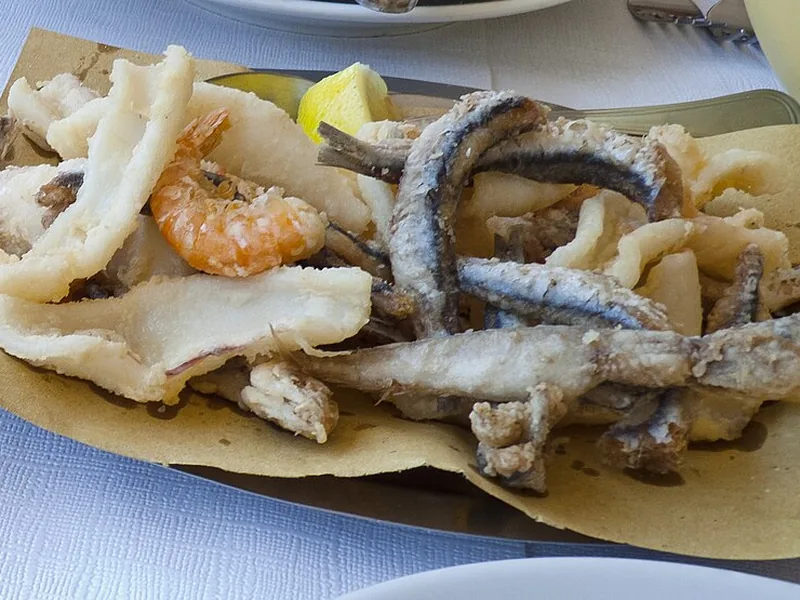 Plate of fried fish